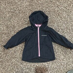 Columbia Black and Pink Hooded Jacket